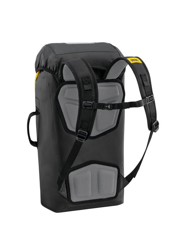 Black Petzl Transport 30L durable caving backpack