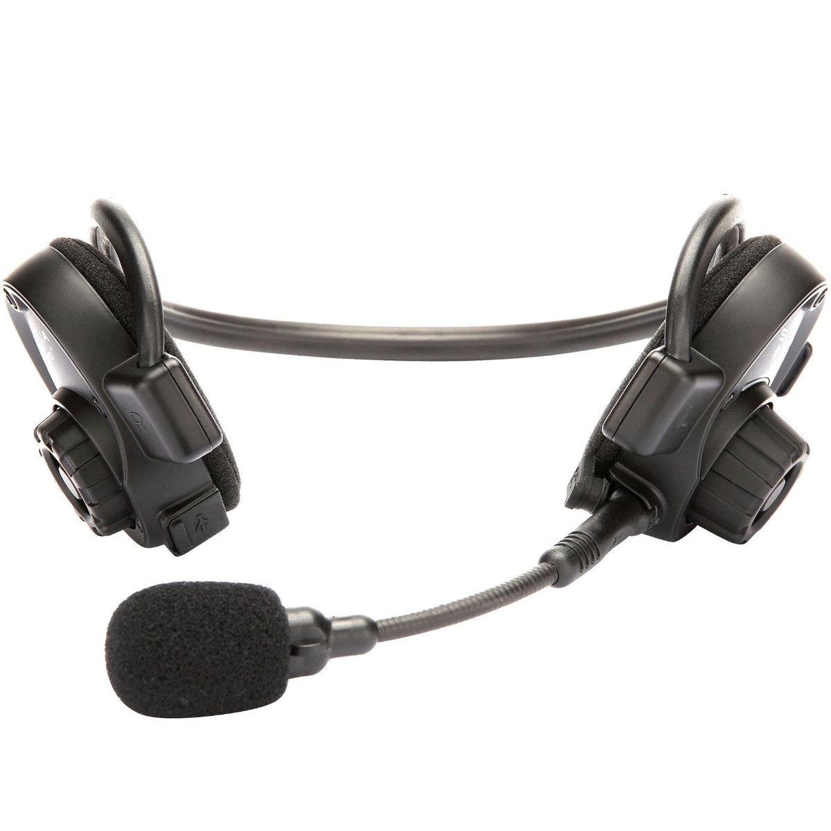 Sena SPH10 rear view showing left and right ear module controls and labels - imagen 4