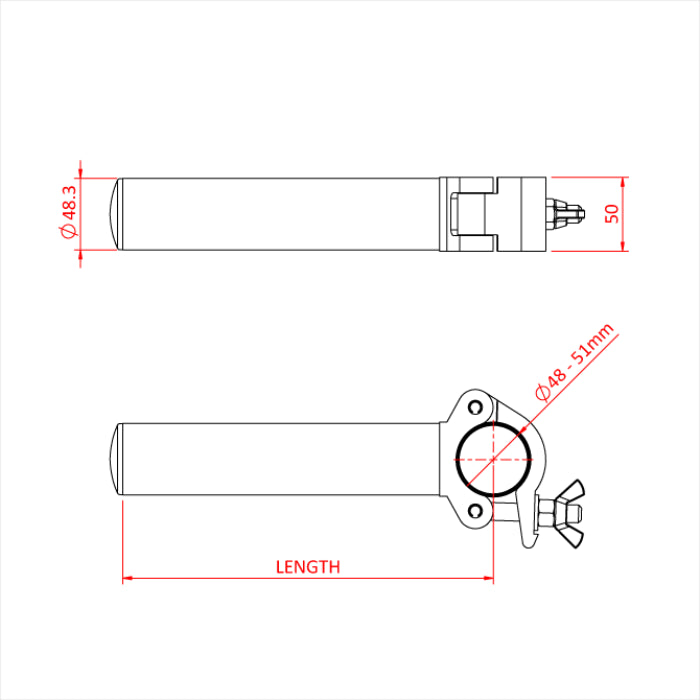 Doughty Aluminium Boom Arms-Black - imagen 2