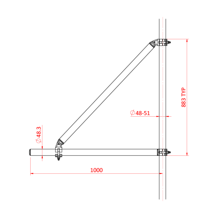 Doughty Aluminium Braced Boom Arms - imagen 2