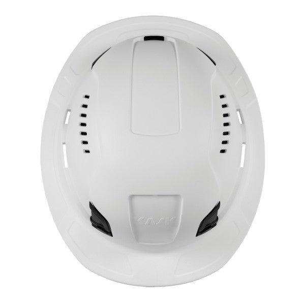 KASK Zenith X2 Air Full Brim safety helmet in white, top view showing air intakes and full brim shape - imagen 14