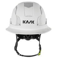 KASK Zenith X2 Air Full Brim Hi Viz safety helmet in white, front view with KASK logo and chin strap - imagen 7