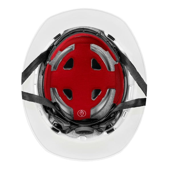 KASK Zenith X2 FR Full Brim Hi Viz safety helmet, interior view with red fire resistant padding - imagen 4
