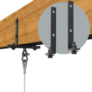 Adaptive Technologies Group BC-LAM-KIT adapter on a laminated wood beam with L bracket detail inset