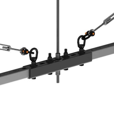 Adaptive Technologies Group CG-P1377-JBX2 joiner bracket on strut channel with eyebolts and cables