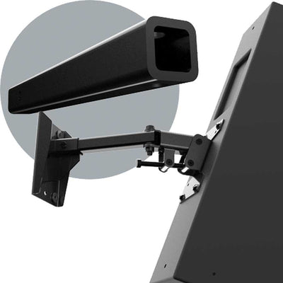 Adaptive Technologies Group MM-120-Z wall mount holding a black speaker with arm detail inset