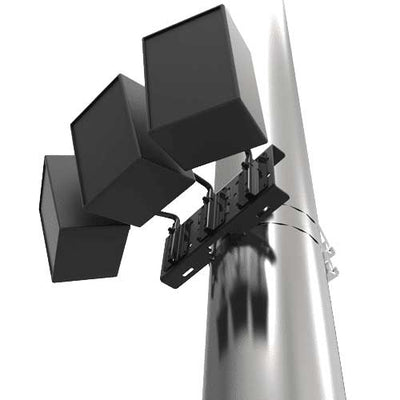 Adaptive Technologies Group PM-010 pole mount holding three speakers on a metal pole