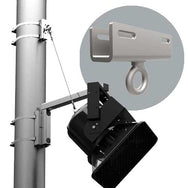 Adaptive Technologies Group PM-SAFETY-6DSS anchor on a pole above a speaker with anchor detail inset
