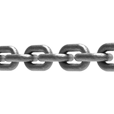 Adaptive Technologies Group rigging chain suspension kit, close-up of Grade 80 alloy steel chain links