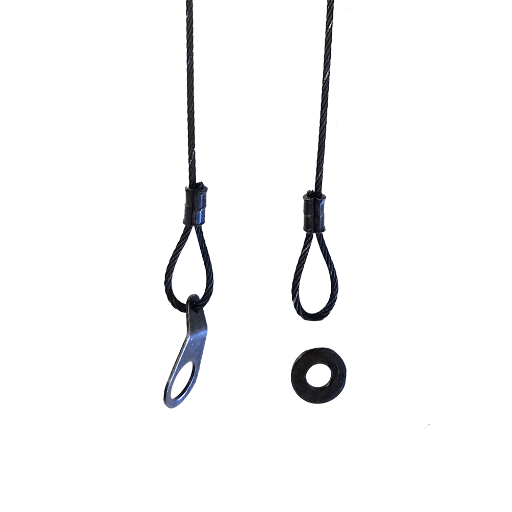 Adaptive Technologies Group SC-080 black safety cable with spring clip on a black background - imagen 5