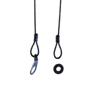 Adaptive Technologies Group SC-080 black safety cable with spring clip on a black background - imagen 5