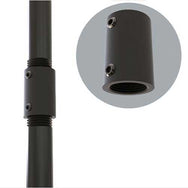 Adaptive Technologies Group truss clamp to pipe coupler on a black pipe with coupler detail inset