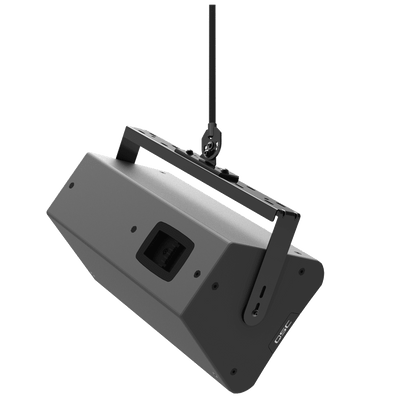 Adaptive Technologies Group UB-3RDX-60 adapter angling a speaker in a U-bracket on a black background
