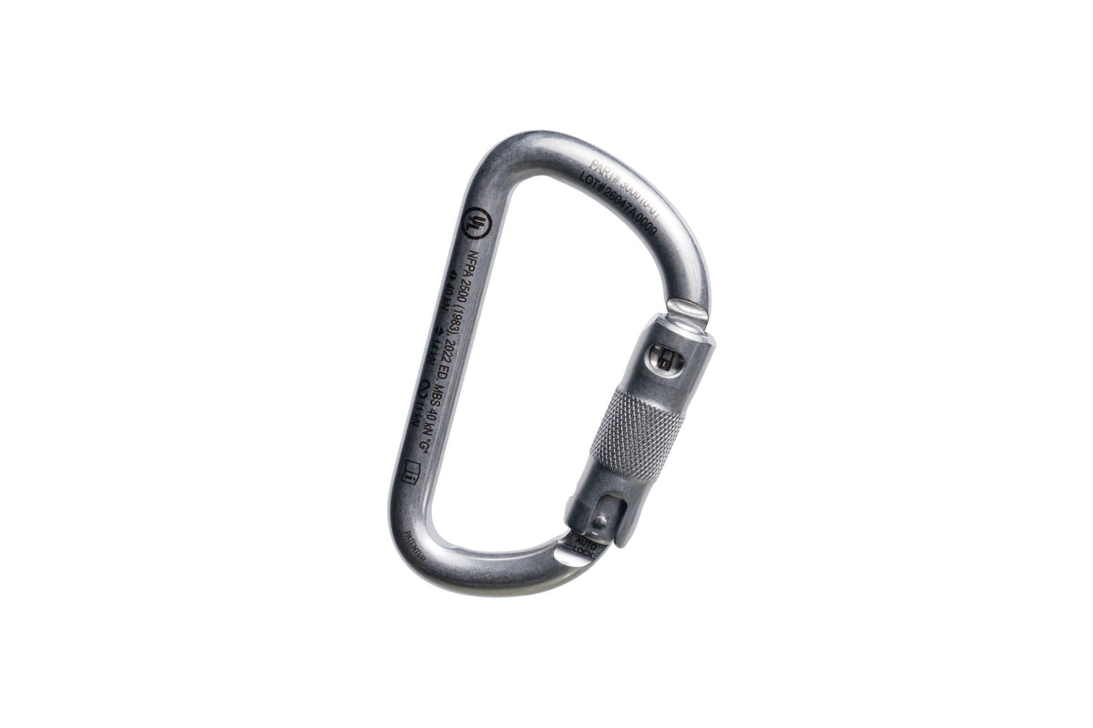 CMC Stainless Steel Carabiner, large stainless steel locking rescue carabiner, SKU 300011, rear view - imagen 5