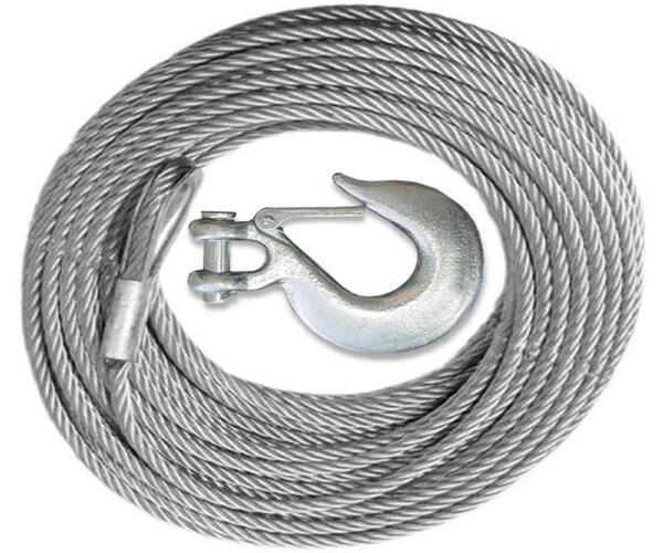 Extension Cable 6X19 Fc W/Eye Hook & Latch One End Thimble Other End