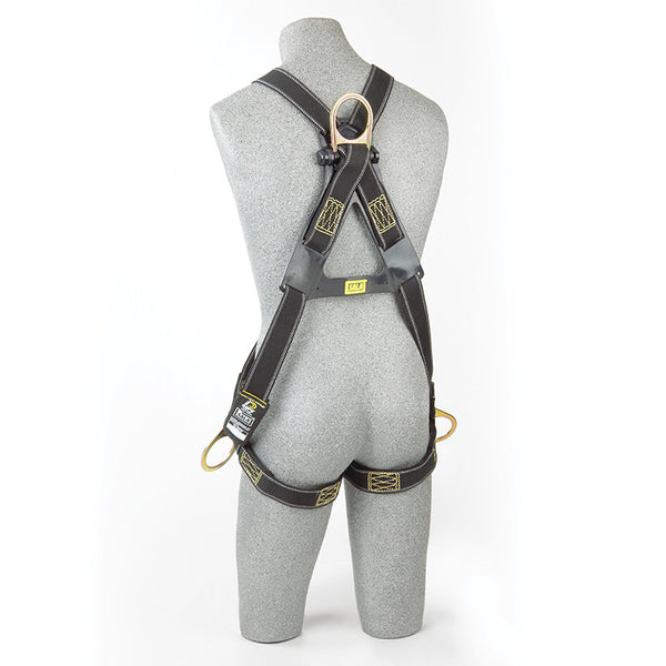 3M™ DBI-SALA® Delta™ Crossover-Style Welder’s Positioning/Climbing Harness - Rear View with Pass-through Buckle Leg Straps and Stand-up Back D-ring