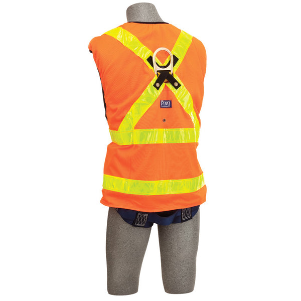 3M™ DBI-SALA® Delta Vest™ Hi-Vis Reflective Work Vest Harness - Orange Hi-Vis (Rear View)