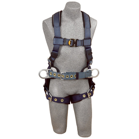 3M™ DBI-SALA® ExoFit™ Construction Style Positioning Harness  - Front View with Body Belt/Hip Pad with side D-rings, Quick Connect Chest Strap and Tongue Buckle Leg Straps