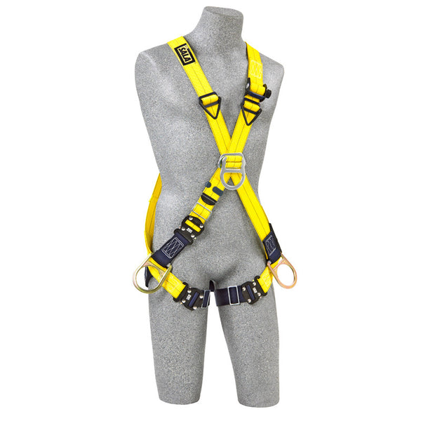 3M™ DBI-SALA® Delta™ Crossover-Style Positioning/Climbing Harness - Front View with Quick Connect Buckle Leg Straps and Front and Side D-rings