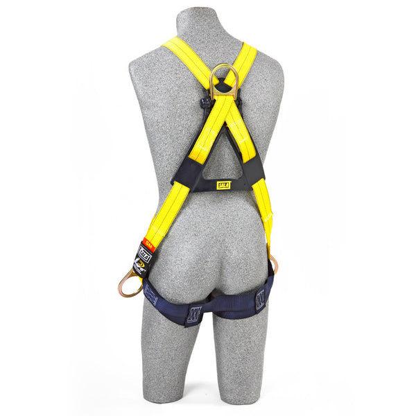 3M™ DBI-SALA® Delta™ Crossover-Style Positioning/Climbing Harness - Rear View with Quick Connect Buckle Leg Straps and Stand-up Back D-ring