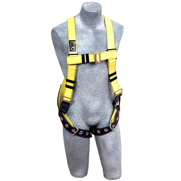 3M™ DBI-SALA® Delta™ Vest-Style Resist Web Harness - Front View with Tongue Buckle Leg Straps and Parachute Torso Buckles 