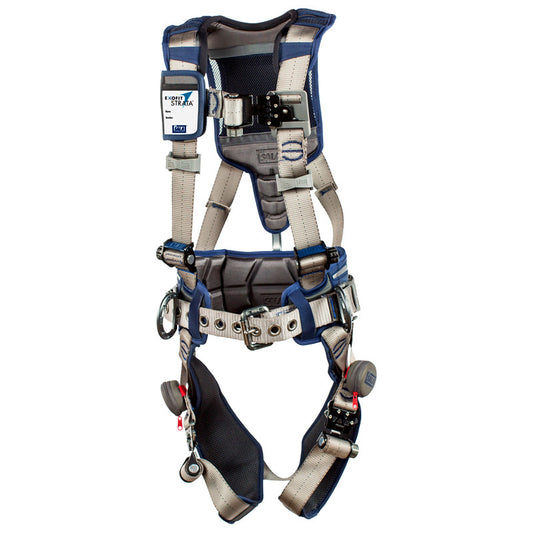 3M™ DBI-SALA® ExoFit™ STRATA™ Construction Style Positioning Harness - Front View with Quick Connect Buckles and Body Belt/Hip Pad with Side D-rings