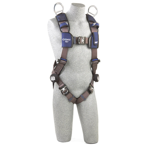 3M™ DBI-SALA® ExoFit NEX™ Vest-Style Retrieval Harness - Front View with Web-Locking Quick Connect Chest and Leg Straps and Lightweight Aluminum Shoulder D-rings