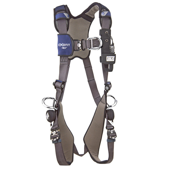 3M™ DBI-SALA® ExoFit NEX™ Wind Energy Positioning/Climbing Harness - Quick Connect Chest and Leg Straps and Lightweight Aluminum Front and Side D-rings (Front View not on Model)