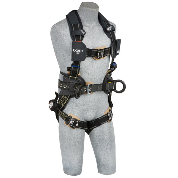 3M™ DBI-SALA® ExoFit NEX™ Arc Flash Construction Style Positioning Harness - Quick Connect Chest and Leg Straps and Body Belt/Hip Pad with PVC Coated Side D-rings (Front View not on Model)