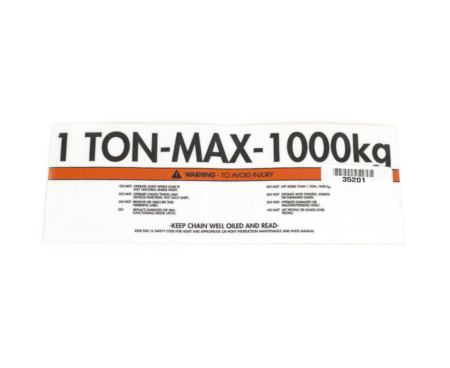 CM Capacity Label 1 Ton (V2) – MTN SHOP