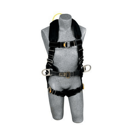 3M™ DBI-SALA® ExoFit™ XP Arc Flash Construction Harness with Dorsal Web Loop - Front View with Body Belt/Hip Pad with Side D-rings and Quick Connect Chest and Leg Straps