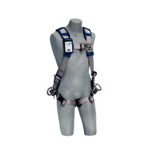 3M™ DBI-SALA® ExoFit STRATA™ Vest-Style Positioning Harness - Front View with Quick Connect Buckles and Lightweight Aluminum Side D-rings