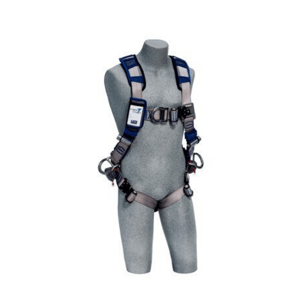 3M™ DBI-SALA® ExoFit STRATA™ Vest-Style Positioning/Climbing Harness - Front View with Snap and Go Front D-ring, Side D-rings and Quick Connect Buckles