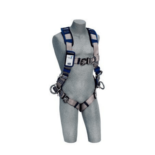 3M™ DBI-SALA® ExoFit STRATA™ Vest-Style Positioning/Climbing Harness  - Front view with Snap and Go Front D-ring,  side D-rings and Web-Locking Quick Connect Chest and Leg Straps