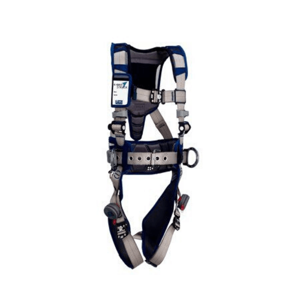 3M™ DBI-SALA® ExoFit™ STRATA™ Construction Style Positioning Harness - Front View with Web-Locking Quick Connect Chest and Leg Straps and Body Belt/Hip Pad with Side D-rings