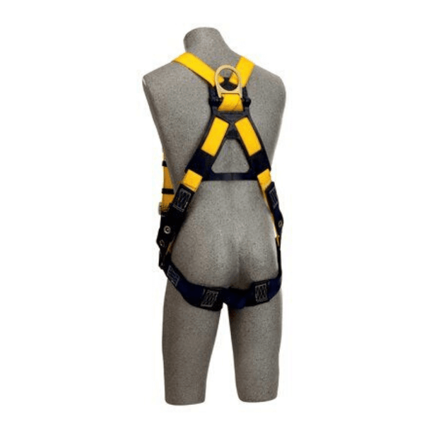 3M™ DBI-SALA® Delta™ Construction Style Harness - Rear View with Tongue Buckle Leg Straps and Stand-up Back D-ring 