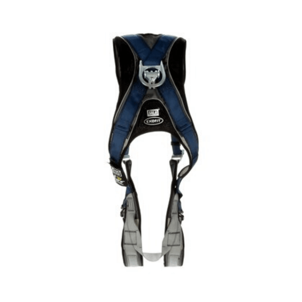 3M™ DBI-SALA® ExoFit™ Plus Comfort Vest-Style Harness - Rear View with Back D-ring, Fixed Dorsal D-ring and SRL Adapter