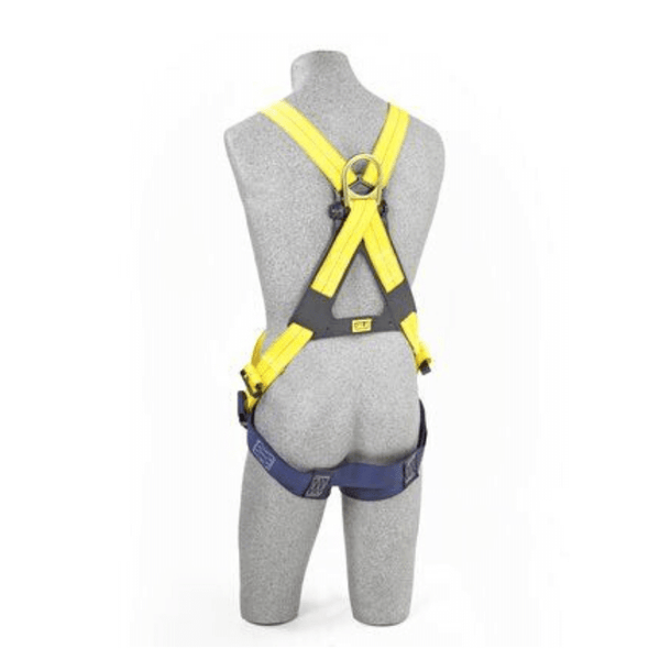 3M™ DBI-SALA® Delta™ Crossover-Style Climbing Harness - Rear View with Tongue Buckle Leg Straps and a Stand-up Back D-ring