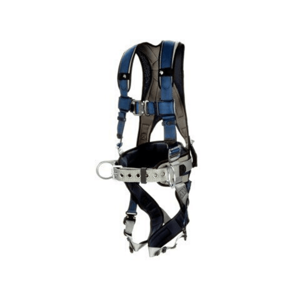 3M™ DBI-SALA® ExoFit™ Plus Comfort Construction Style Positioning Harness - Side View with Quick Connect Chest and Leg Buckles and Body Belt/Hip Pad with Side D-rings