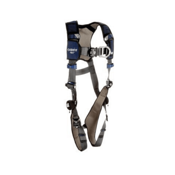 3M™ DBI-SALA® ExoFit NEX™ Plus Comfort Vest-Style Climbing Harness - Side View with Dual Lock Quick Connect Chest and Leg Connections, Front D-ring and Revolving Vertical Torso Buckle