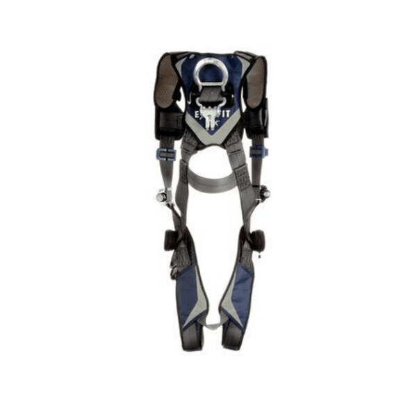 3M™ DBI-SALA® ExoFit NEX™ Plus Comfort Vest-Style Climbing Harness - Rear View with Stand-up Aluminum Back D-ring and Fixed Dorsal D-ring