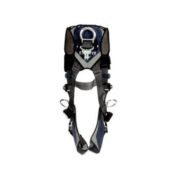 3M™ DBI-SALA® ExoFit NEX™ Plus Comfort Vest-Style Positioning Harness - Rear View with Stand-up Aluminum Back D-ring and Fixed Dorsal D-ring