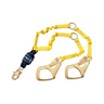 3M™ DBI-SALA® Force2™ Hi-Vis Elastic 100% Tie-Off Shock Absorbing Lanyard (Yellow) with Self-Locking Snap Hook, Integrated D-rings and Saflok-Max™ Self-Locking Steel Rebar Hooks