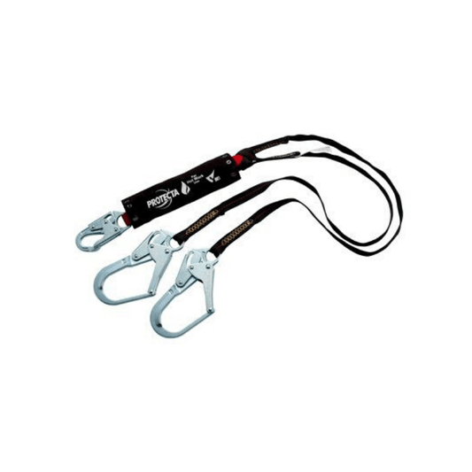 3M™ PROTECTA® PRO™ Pack 100% Tie-Off Shock Absorbing Lanyard for Hot Work Use with Self-Locking Snap Hook and Self-Locking Steel Rebar Hook