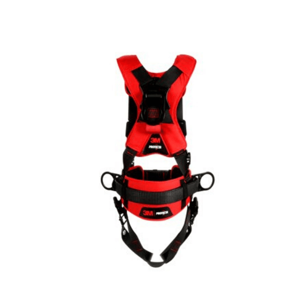 3M™ Protecta® Comfort Construction Style Positioning Harness - Rear View with Back D-ring and Fixed Dorsal D-ring