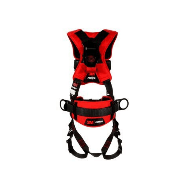 3M™ Protecta® Comfort Construction Style Positioning Harness - Rear View with Back D-ring and Fixed Dorsal D-ring