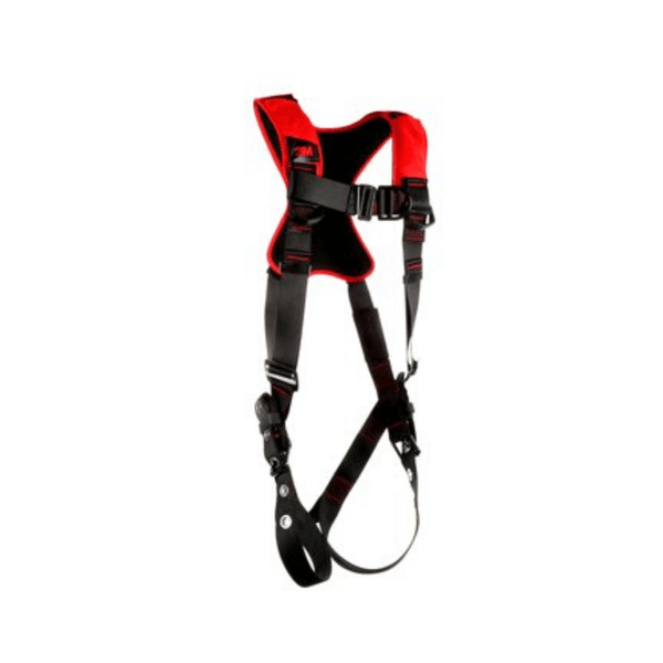 3M™ Protecta® Comfort Vest-Style Climbing Harness - Side View with Pass-Through Chest and Tongue Buckle Leg Connections and Front D-ring
