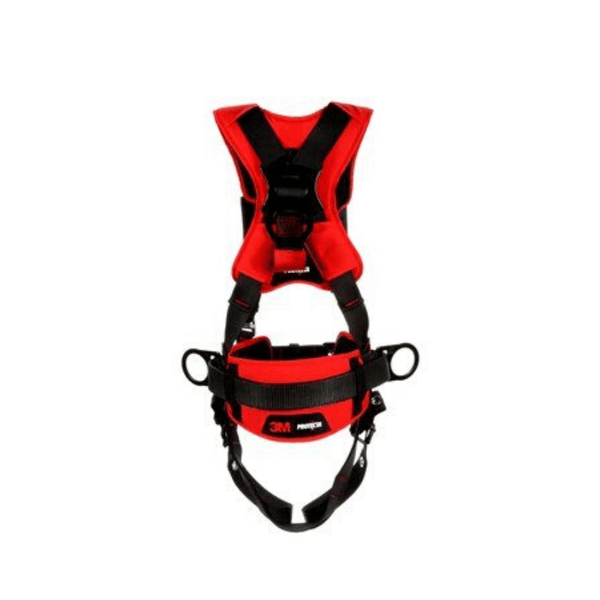 3M™ Protecta® Comfort Construction Style Positioning Harness - Rear View with Back D-ring and Fixed Dorsal D-ring