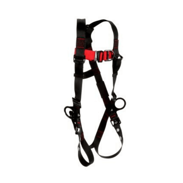 3M™ Protecta® Vest-Style Positioning/Climbing Harness - Side View with Pass-Through Chest and Tongue Buckle Leg Connections and Front and Side D-rings