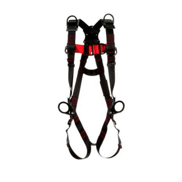 3M™ Protecta® Vest-Style Positioning/Climbing Retrieval Harness - Front View with Pass-Through Chest and Leg Connections and Front, Side and Shoulder D-rings